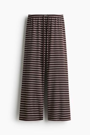 H&M Hose aus Baumwollmix - Dunkelbraun/Gestreift