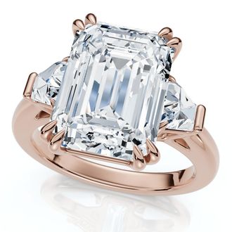 Pompeii3 Certified 4.40Ct Emerald Diamond Engagement Ring 14k Gold or Platinum Lab Grown