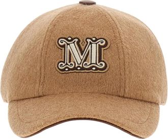 Max Mara Cappello da baseball fedora - Dames - Petten - Beige - 57 CM - Accessoires
