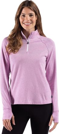 Cutter & Buck Adapt Recycled Soft Knit Stripe Womens Quarter Zip Pullover