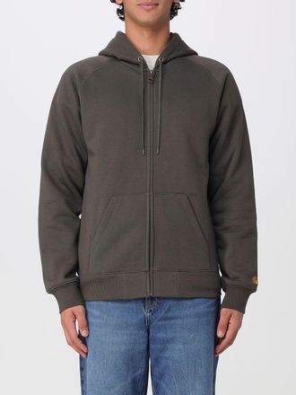 Carhartt Work in Progress Felpa con cappuccio e zip in cotone con vestibilit&agrave; relaxed e tasche a filetto