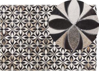 Beliani Rug ISHAN Multicolour 140 x 200 cm Leather