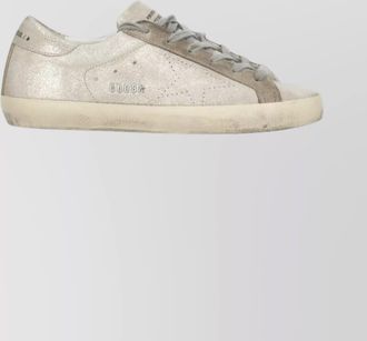 Golden Goose luxe leather sneakers round toe design