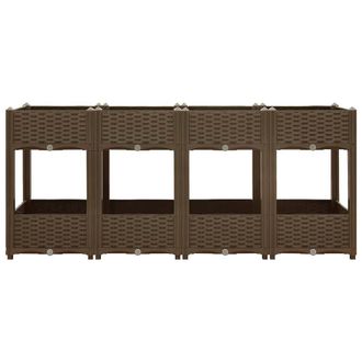 Berkfield Home Raised Bed 160x40x71 cm Polypropylene in Brown | Size: 160 x 40 x 71 cm