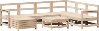 vidaXL Juego De Sof&aacute;s De Jard&iacute;n 8 Pzas Madera Maciza De Pino Vidaxl