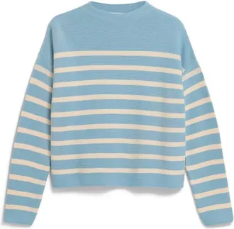 Armedangels Merinaa Stripes Knit Sweater Pullover f&uuml;r Damen | t&uuml;rkis