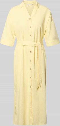 b.young B.Young Relaxed Fit Midikleid aus Leinen-Mix Modell Falakka in Hellgelb, Gr&ouml;&szlig;e 34