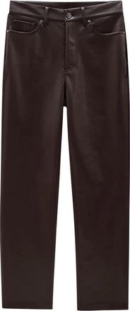 Anine Bing Rechte Broek - Dames - Straight fit broeken - Bruin - W29 - Leer - Broeken