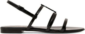 Saint Laurent Slippers - Dames - Sandalen - Zwart - 37 EU - Schoenen
