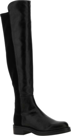 Stuart Weitzman Womens Black Nappa Leather And Fabric Celia Boots Stivali