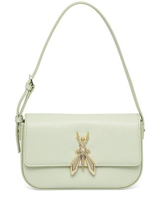 Patrizia Pepe logo-plaque shoulder bag - women - Calf Leather/Polyester - OS - Green