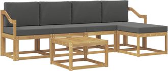 vidaXL Conjunto De Sof&aacute;s De Exterior 6 Uds. Blanco Y Antracita Vidaxl