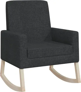 vidaXL Silla Mecedora De Tela Negra Vidaxl