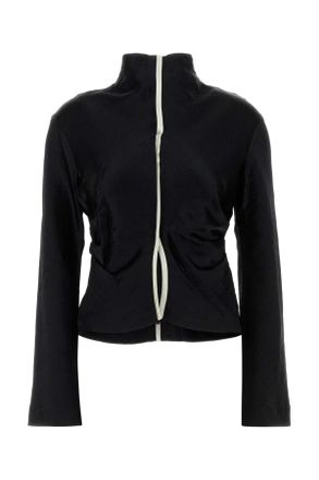 Nanushka Black Satin Domini Blouse