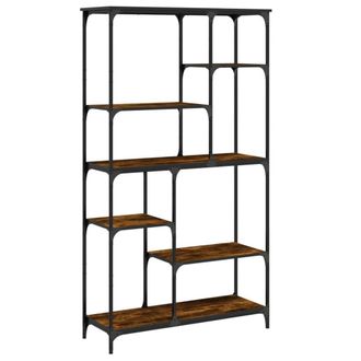 Berkfield Home Bookshelf Smoked Oak 99x35.5x176 cm Engineered Wood & Steel in Brown