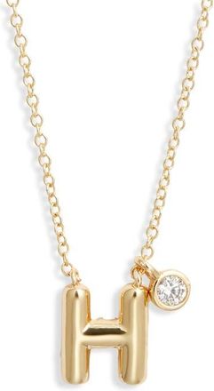 Chelsea28 Goldtone Initial Pendant Necklace in H- Clear- Gold at Nordstrom