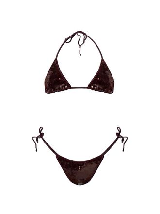 Oséree Burgundy Two-Piece Swimsuit