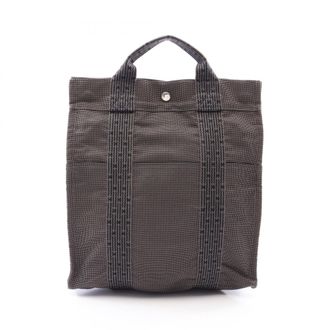 Herm&egrave;s Gray Nylon Canvas Backpack (Pre-Owned)