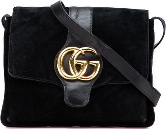 Gucci Pre-owned Womens Crossbody Bag With Gg Logo - Black Leather - One Size