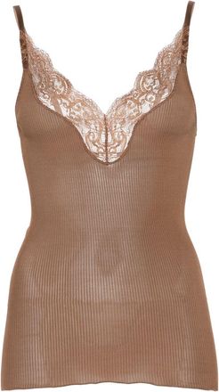 Saint Laurent Top in seta e pizzo Saint Laurent