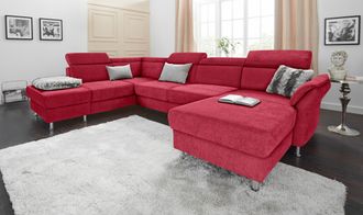 Sit&more Wohnlandschaft »Avignon U-Form« wahlweise mit Bettfunktion und Stauraum, inklusive Kopfteilverstellung