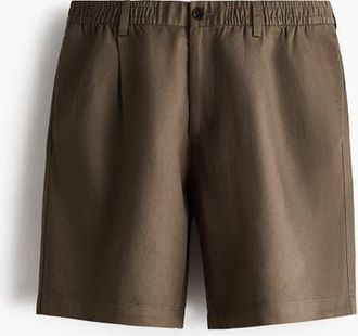 H&M Relaxed Fit Linen-blend Shorts in Brown at Nordstrom, Size X-Large