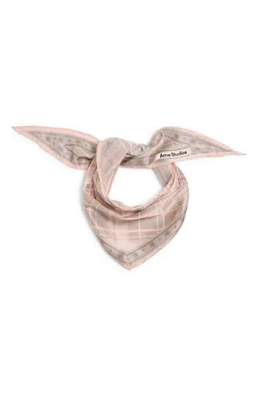 Acne Studios Volta Check Organic Silk Triangle Scarf in Pink/taupe at Nordstrom