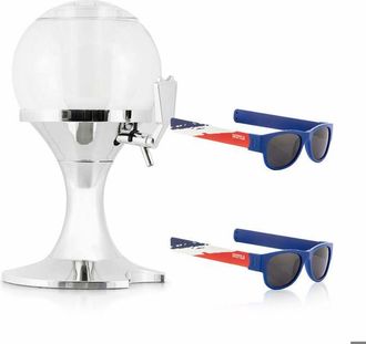 InnovaGoods Pack Distribuidor De Bebidas - Innovagoods - Distribuidor Refrigerante Ball + 2 Gafas Sunfold - 3,5 L - Transparente - Uv400