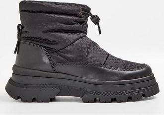 HUGO BOSS Womens Foster Bootie Lug Sole Boots - Black - Size: 5