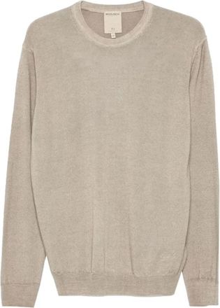 Woolrich Trui met ronde hals - Heren - Sweatshirts - Beige - S - Wol - Hoodies & sweatvesten