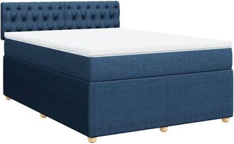 vidaXL Vidaxl - Cama Box Spring Con Colch&oacute;n Tela Azul 140x200 Cm