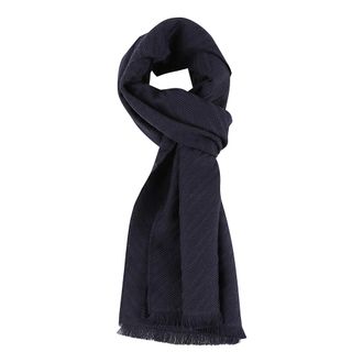 Emporio Armani Accessoires, Heren, Blauw, ONE Size, Wol, Visgraat Sjaal