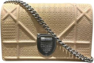 Dior Pre-owned Cross Body Bags, female, Beige, Size: ONE SIZE Pre-owned Diorama Patent Leather Shoulder Bag