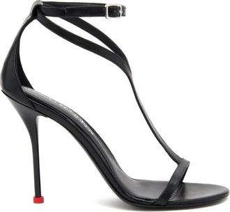 Alexander McQueen High Heel Sandalen - Dames - Sandalen met hakken - Zwart - 40 EU - Leer - Schoenen