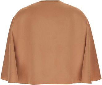 Forte_Forte Womens Satin Envers Cape Pink Acetate Coat