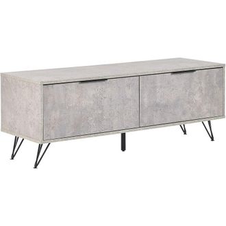 Beliani Beliani - Mueble Tv Gris Negro 120 X 40 Cm Tablero 2 Estantes Efecto Cemento Halston