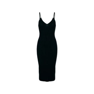 Jil Sander Wollen Jurk met Blote Schouders - Dames - Casual kleedjes - Zwart - S - Wol - Kleedjes