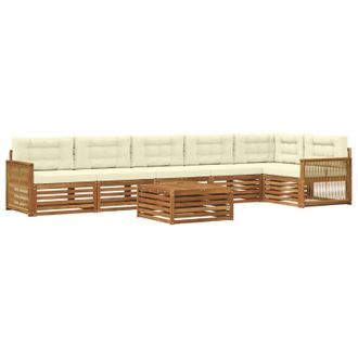 vidaXL Conjunto De Sof&aacute;s De Exterior Con Coj&iacute;n 7 Pcs Natural Y Crema Vidaxl