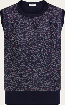 Ferragamo Donna Top retro in maglia Blu