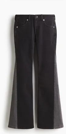 H&M Flared Low Jeans in Black/color Block at Nordstrom, Size 10
