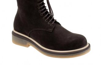 Bueno Womens Wella Lace-Up Boots In Chocolate Suede