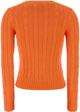 Polo Ralph Lauren Womens Cable-Knit Cotton Sweater Orange