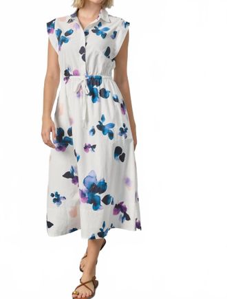 Lilla P Gusset Sleeve Maxi Dress In White