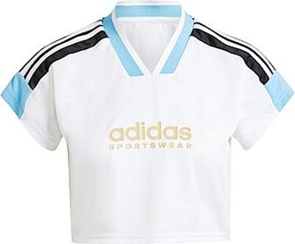 adidas (WMNS) adidas Tiro Cut 3-Stripes Crop Asia Sizing White Blue IZ2083