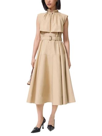 Burberry Cotton-Poplin Midi Dress - Beige