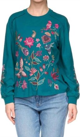 Johnny Was Penellope Seamed Sleeve T-Shirt In Spruced Up