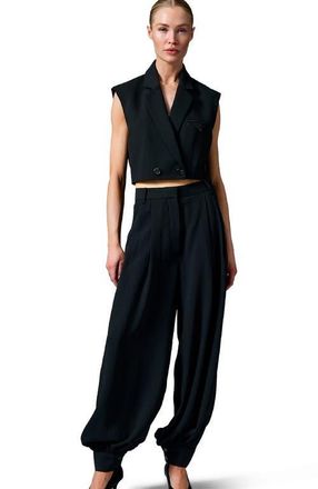 Day Birger Et Mikkelsen Marnie Cropped Gabardine Waistcoat in Black at Nordstrom, Size 10