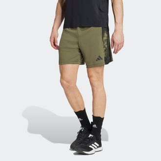 adidas Shorts ADIDAS PERFORMANCE TRAIN ESSENTIALS SEASONAL 3-STRIPES, Herren, Gr. L, L&auml;nge 7, gr&uuml;n (olive strata, innenbeinl&auml;nge ca. 18 cm), Obermaterial: 10