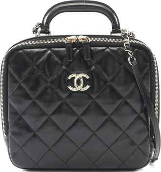 Chanel 2020s quilted chain shoulder bag - Black