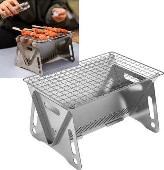 OEM 1 Unidad, Barbacoa Port&aacute;til Plegable, Acero Inoxidable, Almacenable, Mini Parrilla De Carb&oacute;n, 211613 Cm, Picnics, En El Jard&iacute;n, Color Original